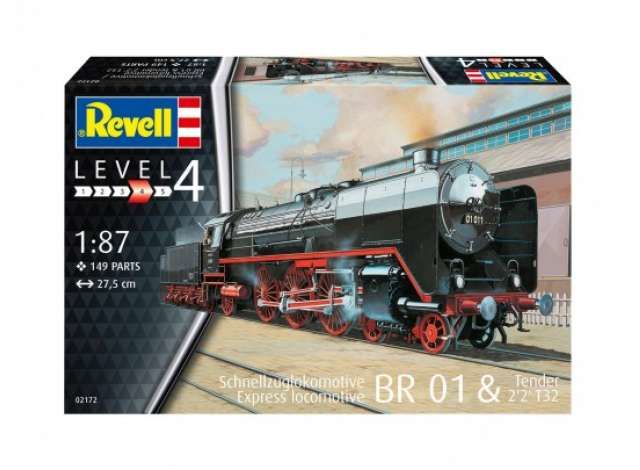 1/87 Express locomotive BR01 with tender 2'2 'T32, Level 4 plastic modelkit