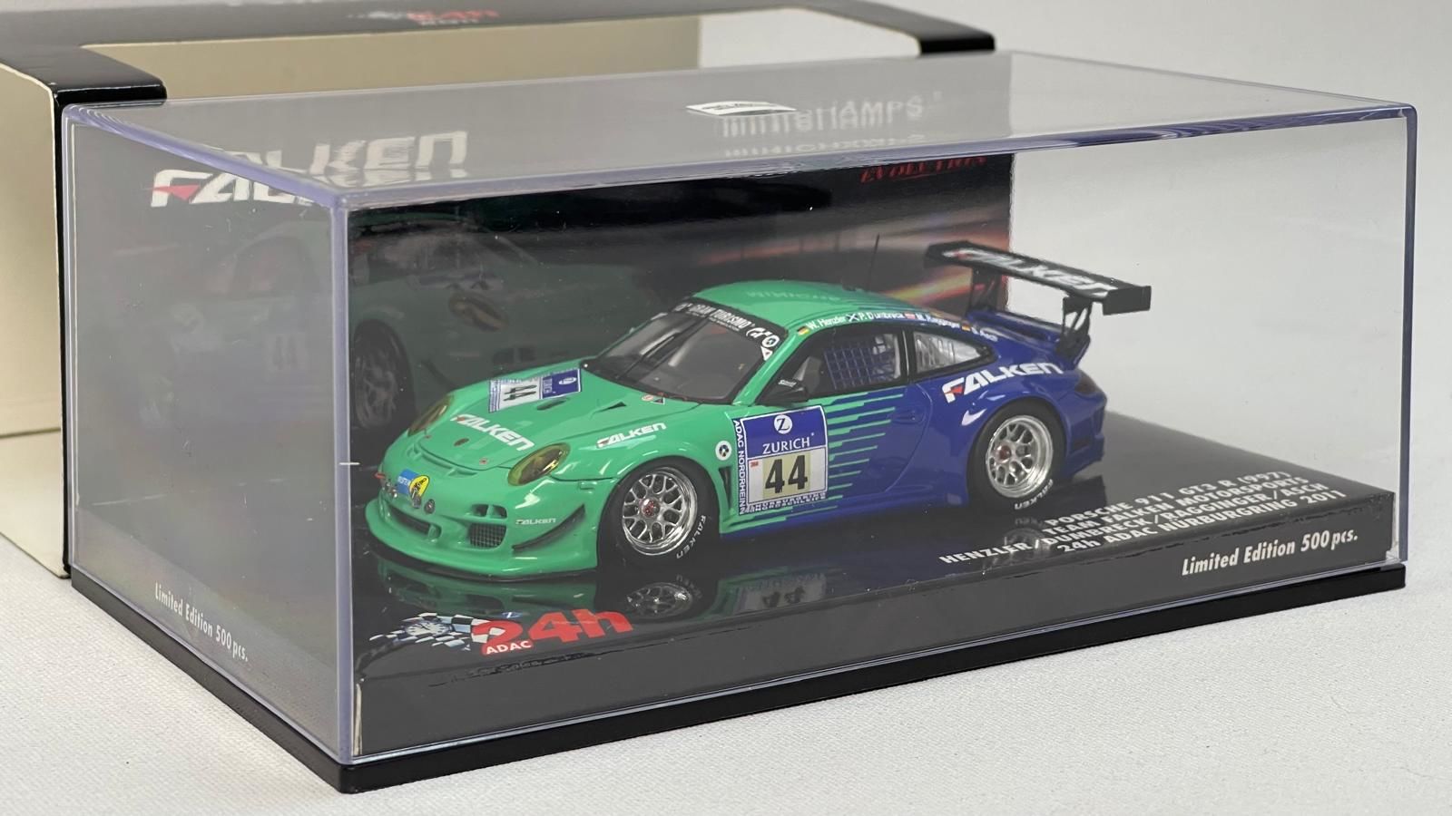 MINICHAMPS - PORSCHE - 911 997-2 GT3R N 44 FALKEN MOTORSPORT 24h NURBURGRING 2011 HENZLER - DUMBRECK - RAGGINGER - ASCH