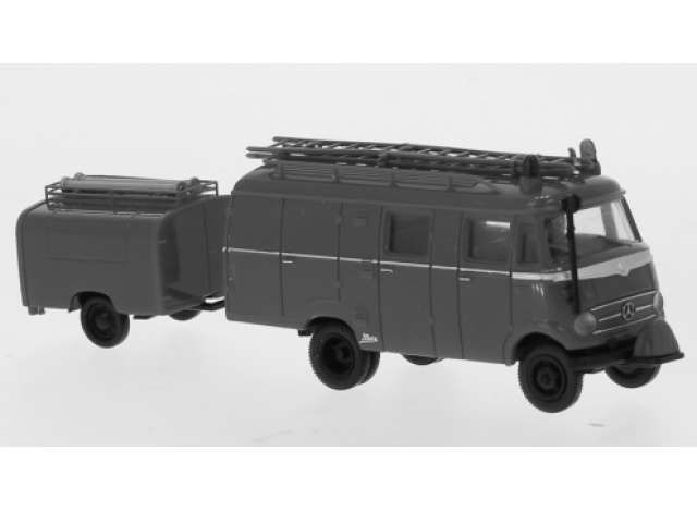 1/87 1956 Mercedes LF319 with TSA-trailer (Minikit), green