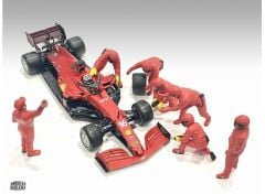 1/43 f1 pit crew figures set #3 team red 7 figures.