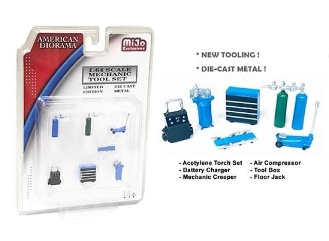 1/64 mechanic tool set, blue