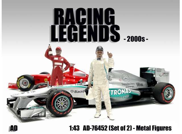 1/43 racing legends 00's set of 2 metal figure's