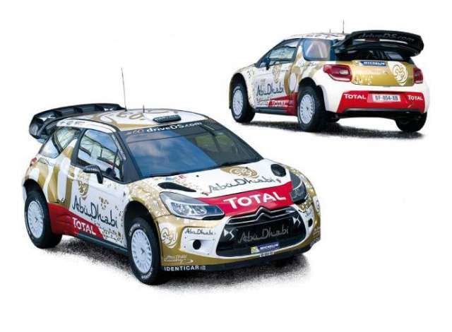 2015 Citroen DS3 WRC Rallye Monte Carlo Loeb/Elena, white/gold