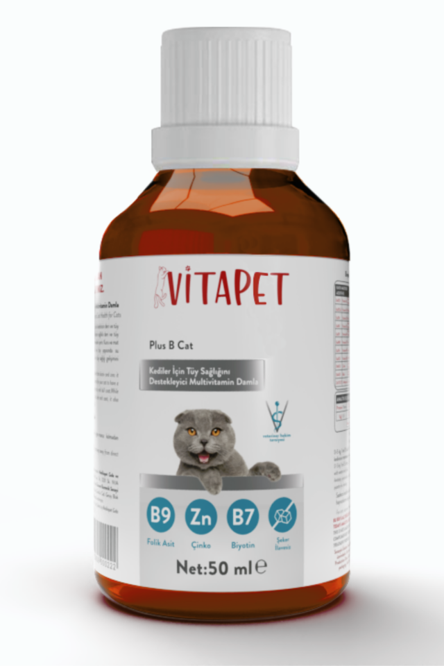 Vitapet Plus+ B 50 Ml Kediler İçin Tüy Sağlığı Damlası