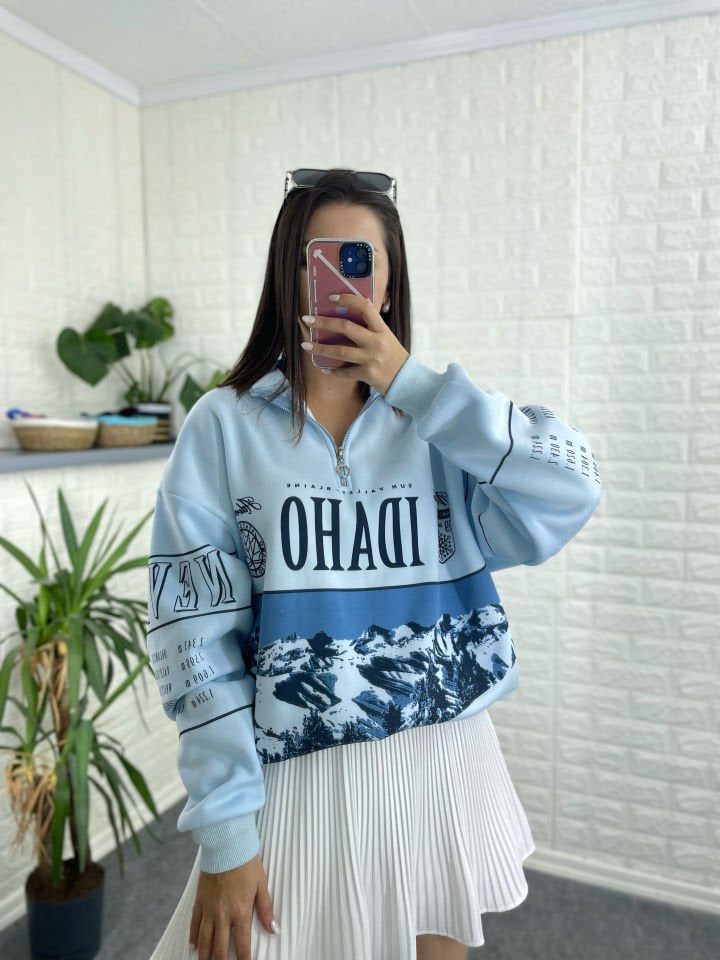 Bebe Mavisi Oversize Sweatshirt