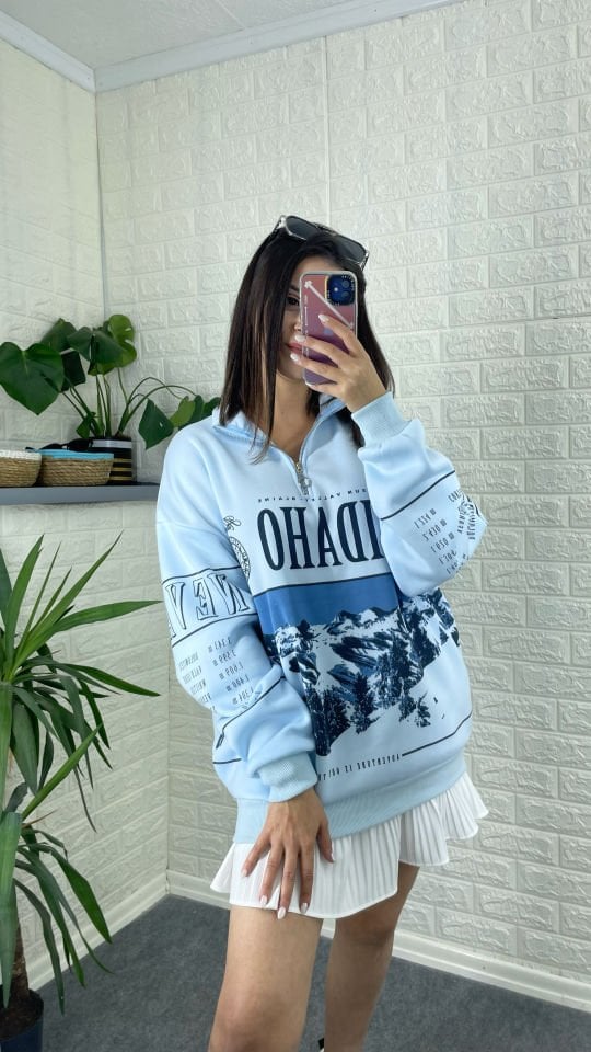 Bebe Mavisi Oversize Sweatshirt