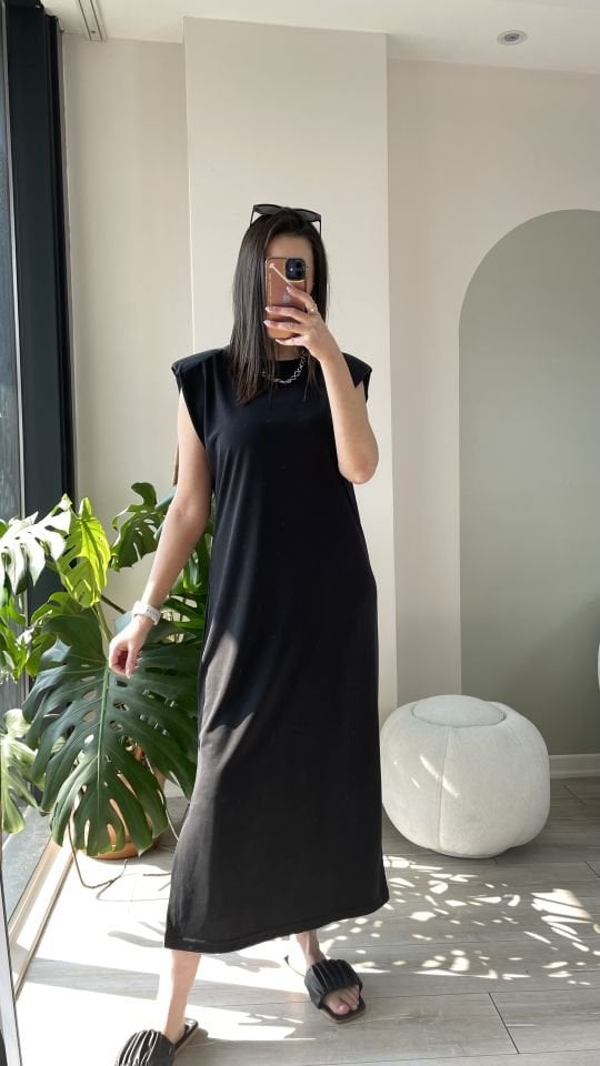 Modal Kumaş Elbise Antrasit