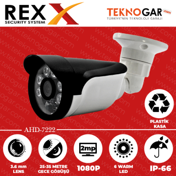 REX AHD-7222 3.6mm 2MP 6 ATOM LED