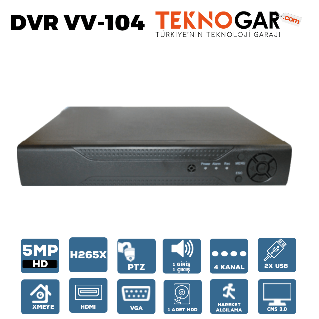 VİVA DVR VV-104 4CH 5MP XMEYE VİDEO OUT