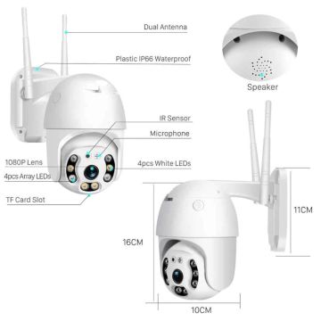 VV-23 WIFI SMART SPEED DOME GÜVENLİK KAMERASI 2MP CLOUD365