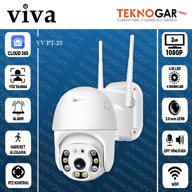 VV-23 WIFI SMART SPEED DOME GÜVENLİK KAMERASI 2MP CLOUD365