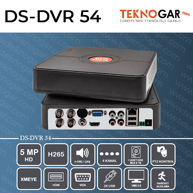 DS-DVR 54  4CH 5MP XMEYE H265