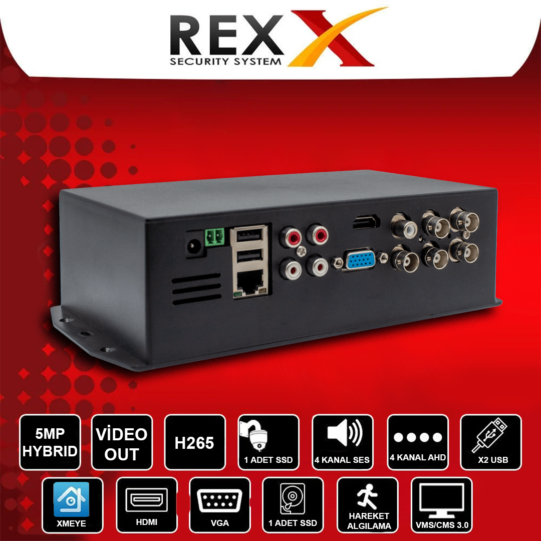 REX MOBİL DVR 4CH 5MP XMEYE H265