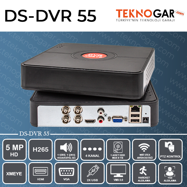 DS-DVR 55 4CH 5MP XMEYE H265