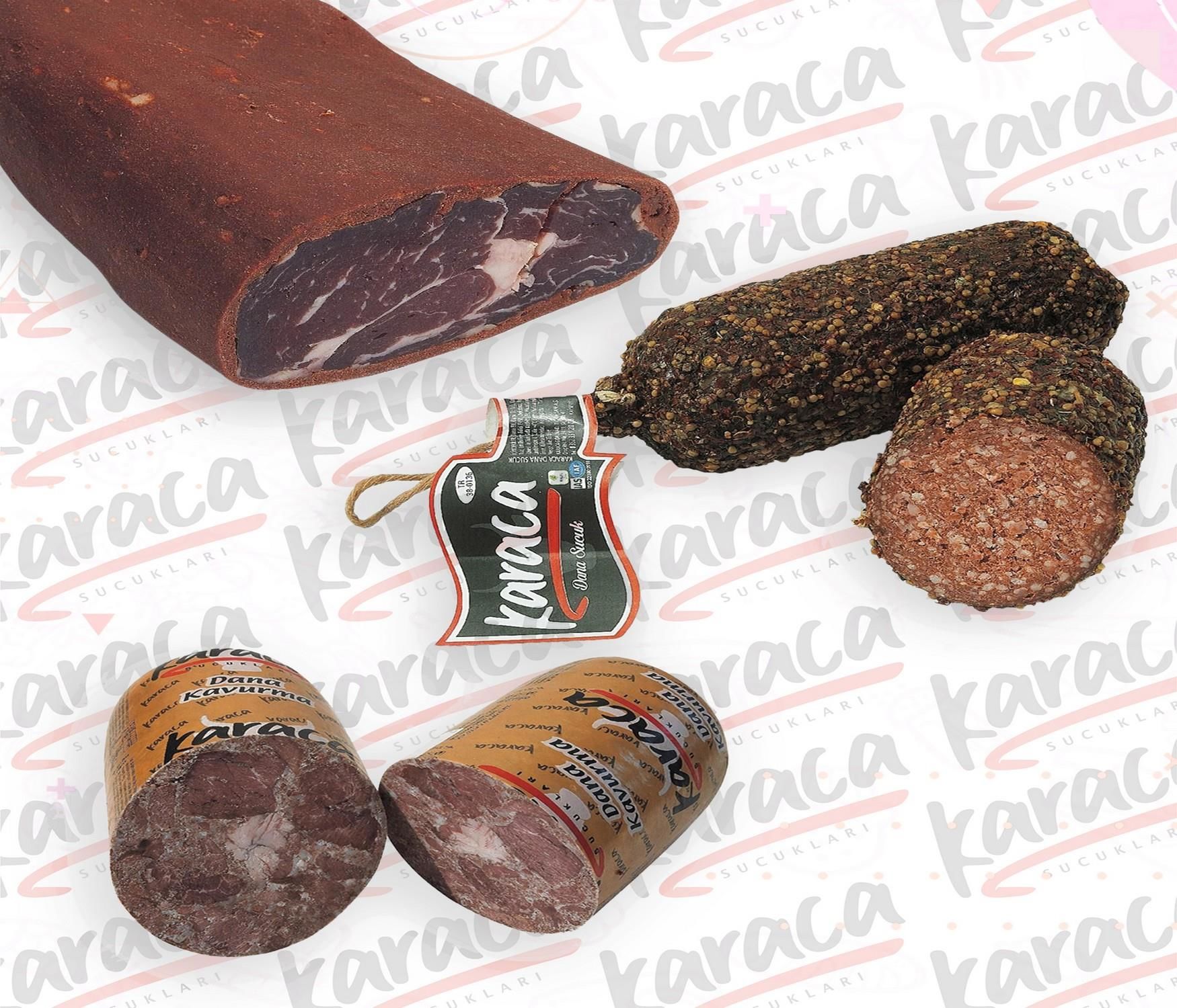 Karaca  Osmanlı Sucuk 250 Gr Antrikot Pastırma 250 Gr Blok Dana Kavurma 250 Gr