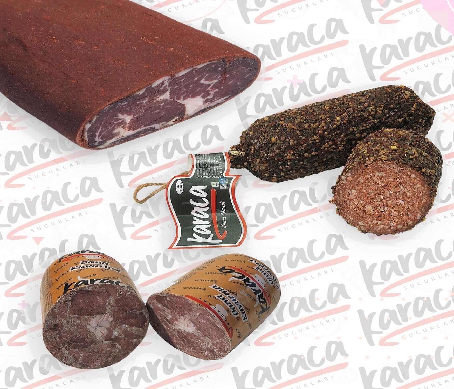 Karaca  Osmanlı Sucuk 500 Gr Special Harita Yağlı Pastırma 500 Gr Blok Dana Kavurma 500 Gr