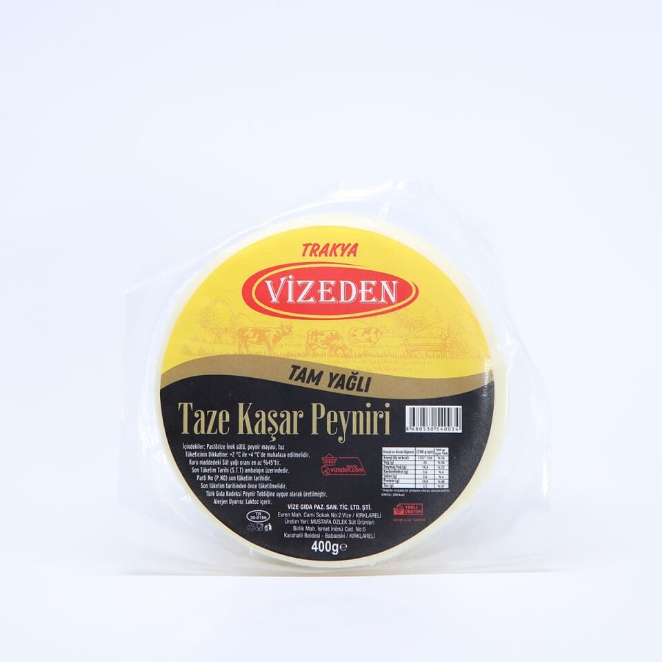 VİZEDEN TAZE KAŞAR PEYNİRİ (400Gr)