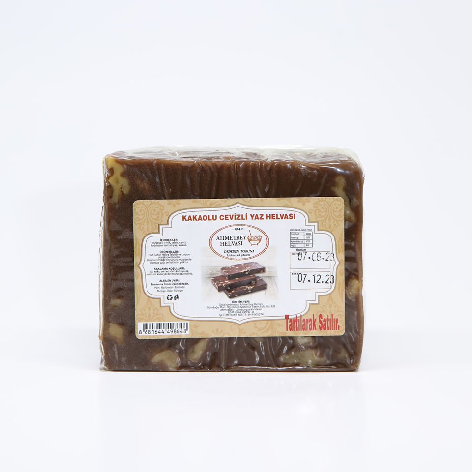 AHMETBEY CEVİZLİ KAKAOLU YAZ HELVASI (500Gr)