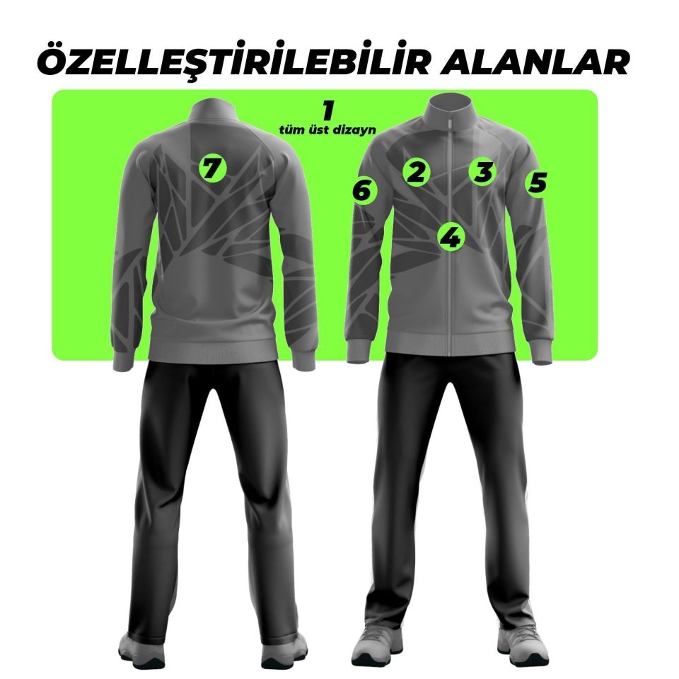 Eşofman Takımı Tam fermuar Dalgıç Kumaş Kişiselleştirilebilir Blacklion