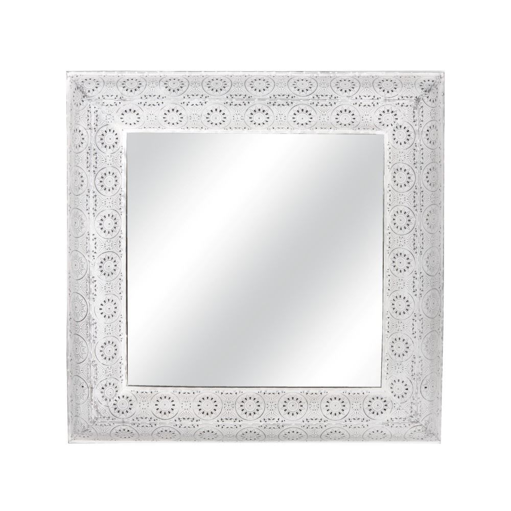 Beyaz Metal Antik Ayna