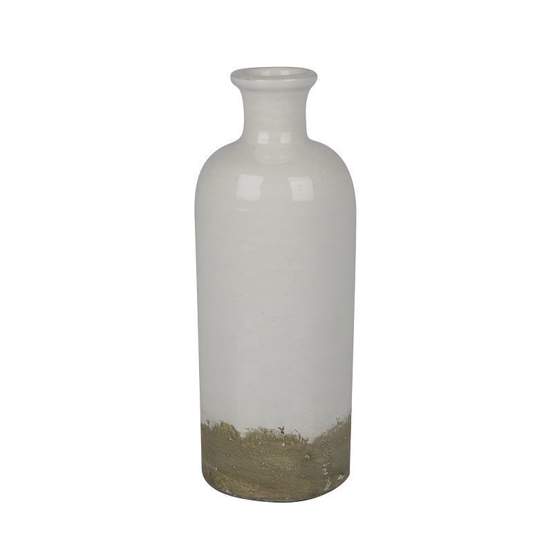 Vazo Gri-Beyaz Eskitmeli 35 cm
