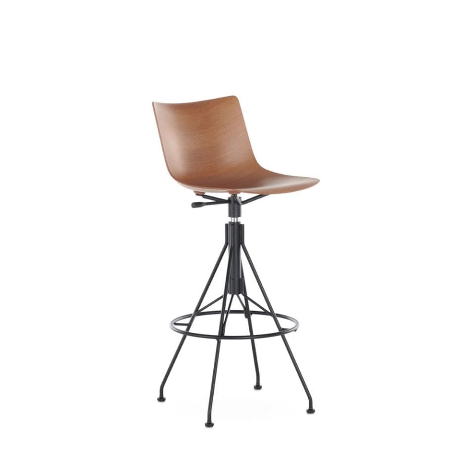 Kartell C. Koya Wood Koyu Ahşap Siyah Bar Sandalyesi