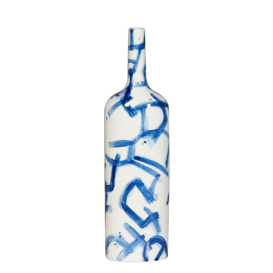 Vazo Mavi-Beyaz H:45 cm