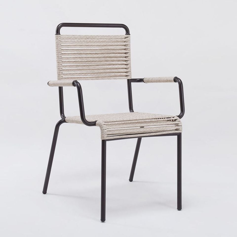 Camargue Kollu Sandalye Bronz Kahve Halatlı Q:60 cm