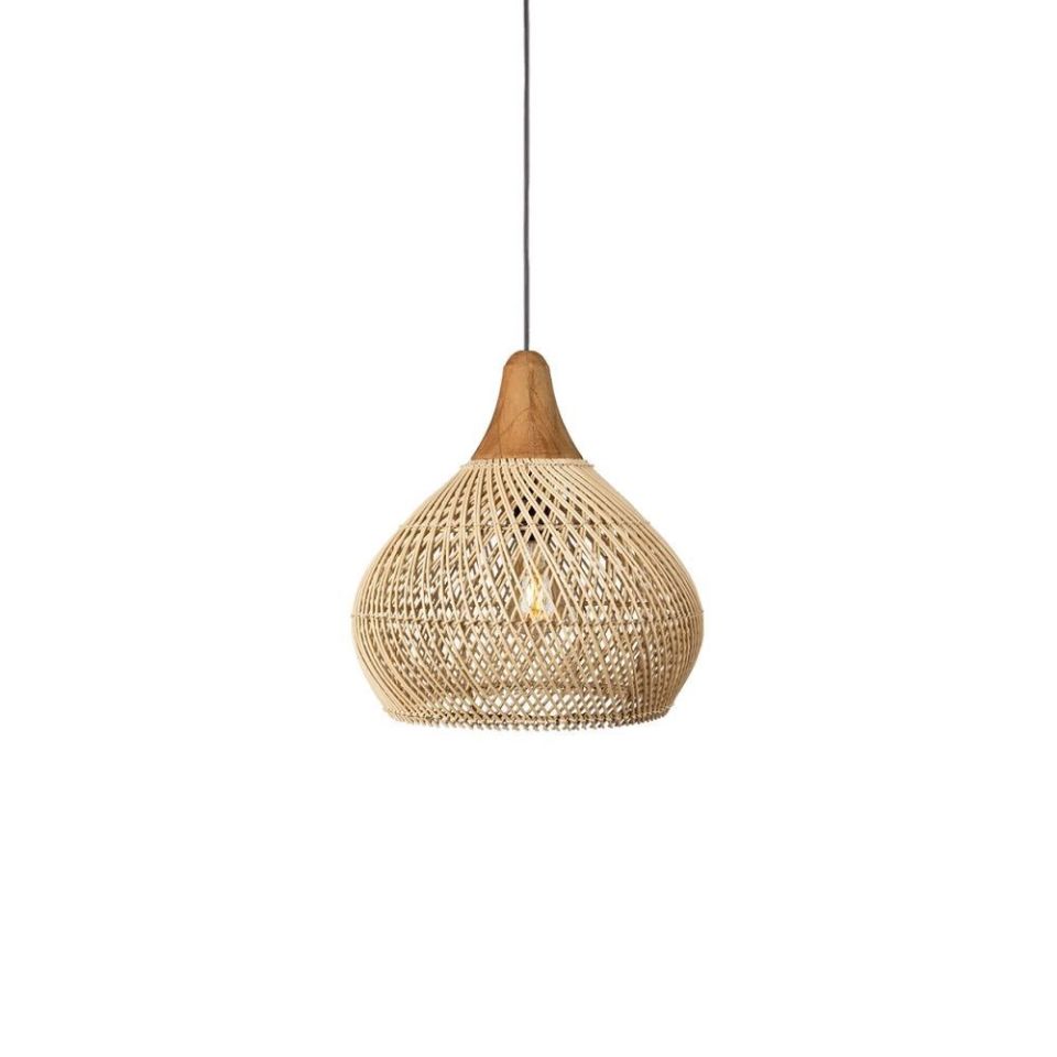 Bell Sarkıt Natural-Gold Rattan 40x40 cm