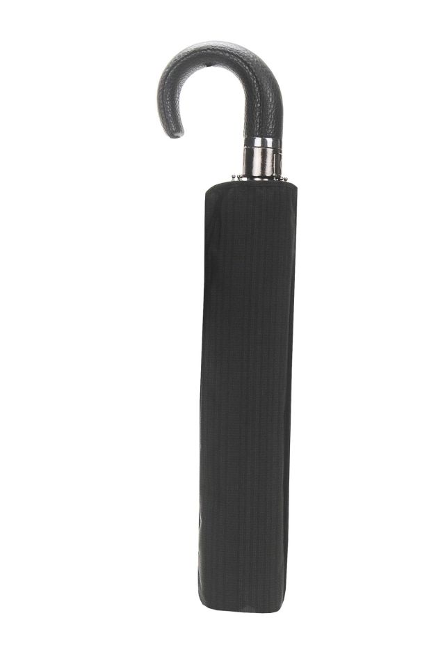 April Baston Saplı Lüx Şemsiye Yarı Otomatik Mini Kare Çizgili Siyah 228-Gl