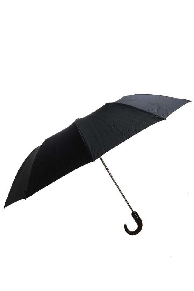 April Baston Saplı Lüx Şemsiye Yarı Otomatik Mini Kare Füme 228-Gl