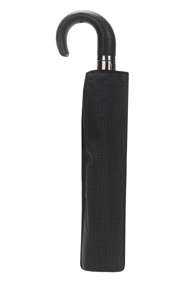 April Baston Saplı Lüx Şemsiye Yarı Otomatik Mini Kare Çizgili Füme 228-Gl