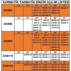 195-75-14 Ebatlarına Uyumlu Takmatik (Karmatik) Kar Patinaj Zinciri Space