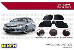 Honda Civic fd6 Havuzlu 3D Paspas Niken Siyah 2006-2012 Arası