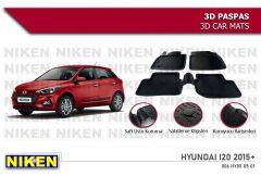 Hyundai i20 Havuzlu 3D Paspas Niken Siyah 2015-Sonrası