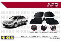 Renault Fluence Havuzlu 3D Paspas Niken Siyah 2009+ Sonrası