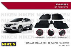 Renault Kadjar Havuzlu 3D Paspas Niken Siyah 2015+ Sonrası