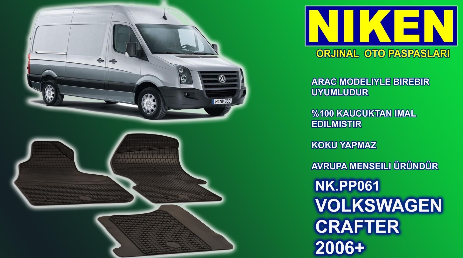 Vw Crafter paspas 3 lü kauçuk oem germany 2006+ Sonrası NİKEN