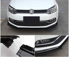 Vw Polo uyumlu ön tampon altı lip 3 parça kulaklı pianoblack 2009-2017 arası