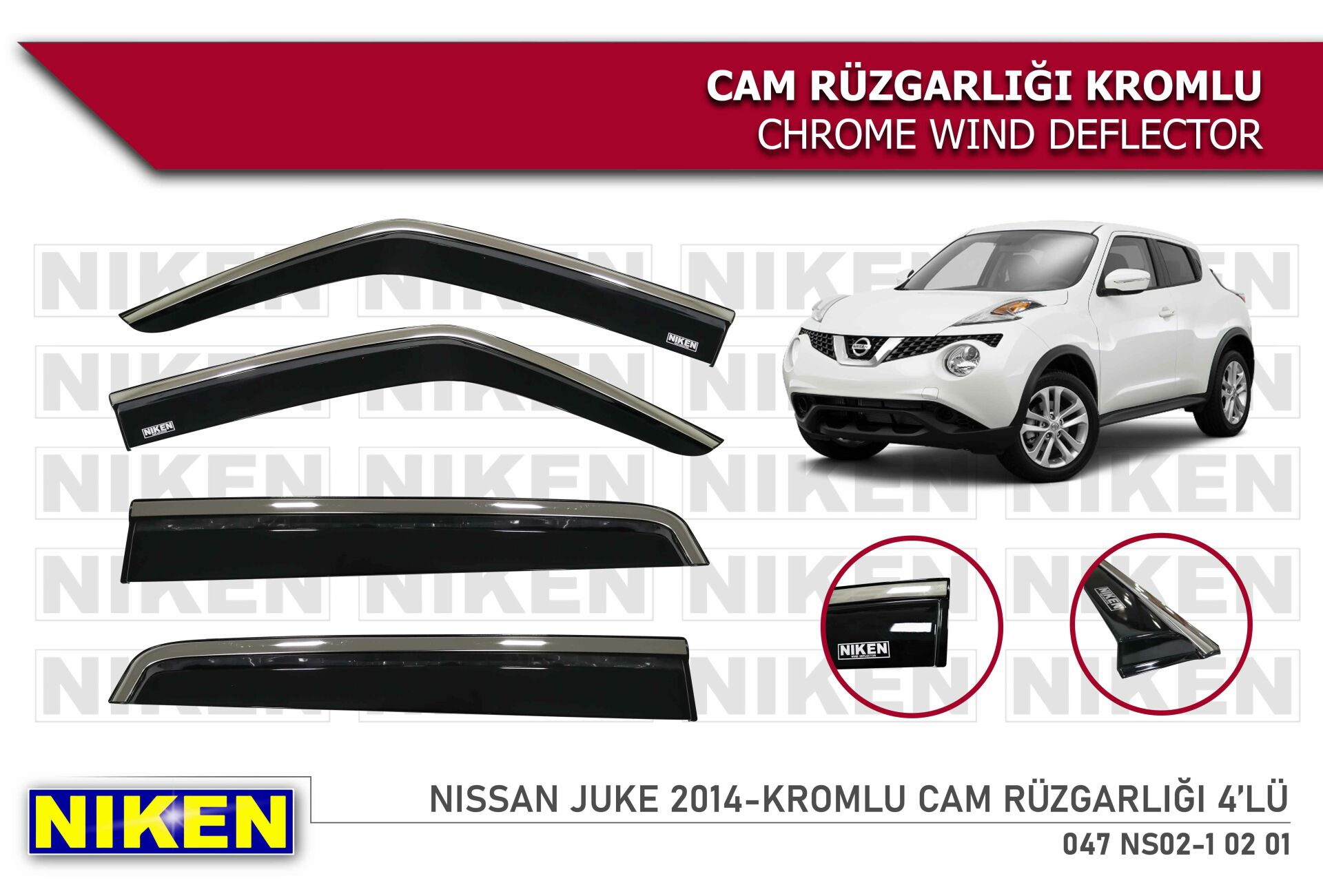 Nissan Juke Kromlu Cam Rüzgarlığı Niken 2015+