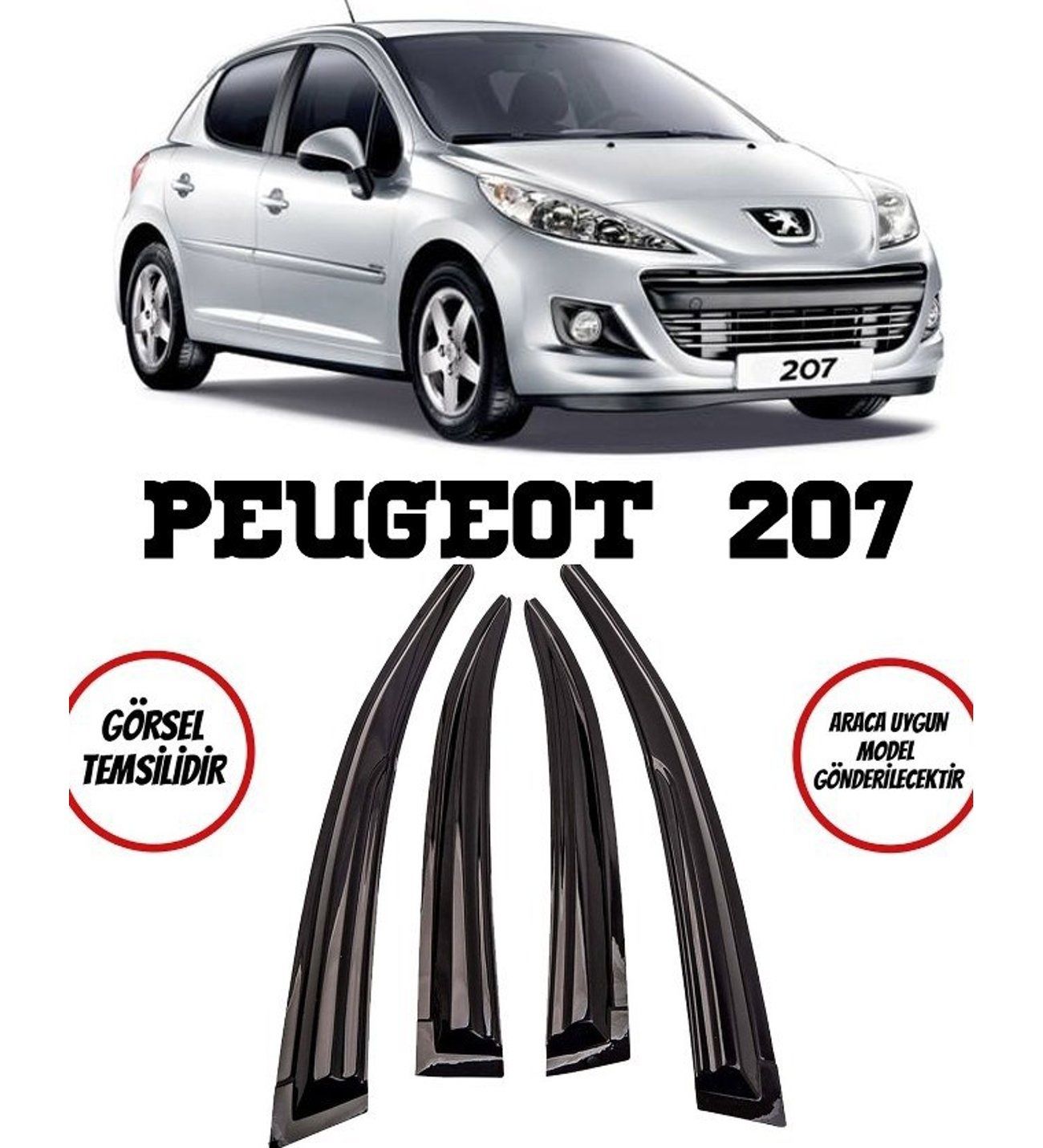 Peugeot 207 Uyumlu Cam Rüzgarlığı 2006-2012 arası uyumlu Mugen