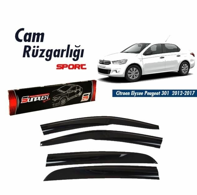 Citroen Celysee Mugen Cam Rüzgarlığı 2012-2017 arası 4'lü Sunplex