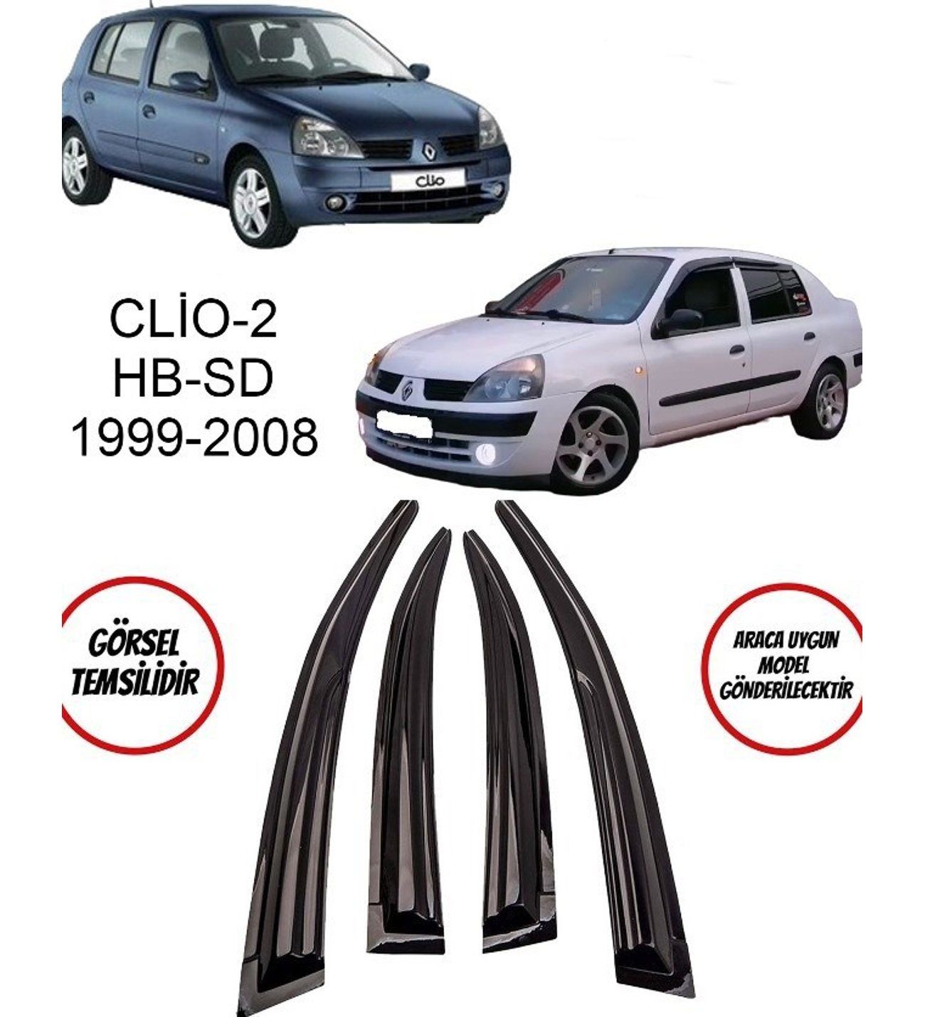 Renault Clio Uyumlu Cam Rüzgarlığı 1999-2008 Arası uyumlu Mugen