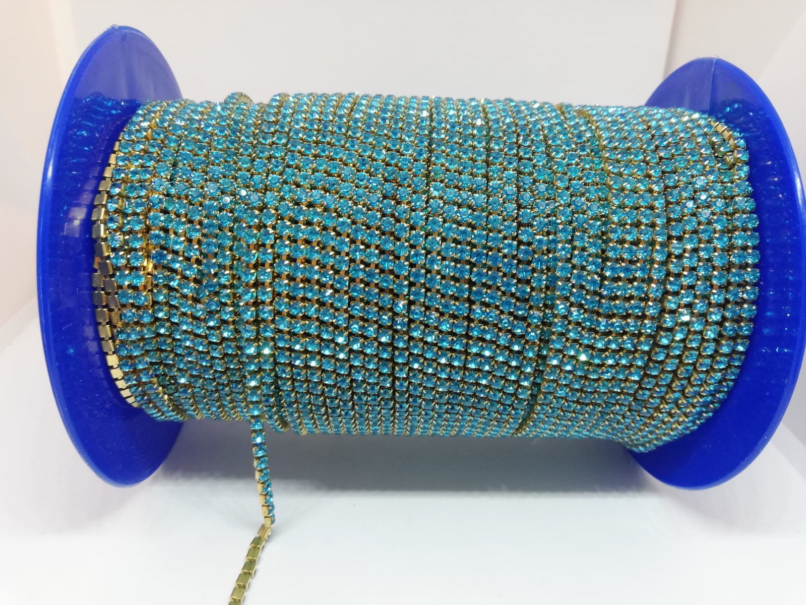 Ss8(2mm) Kristal Şerit Açık Mavi Gold Kasa