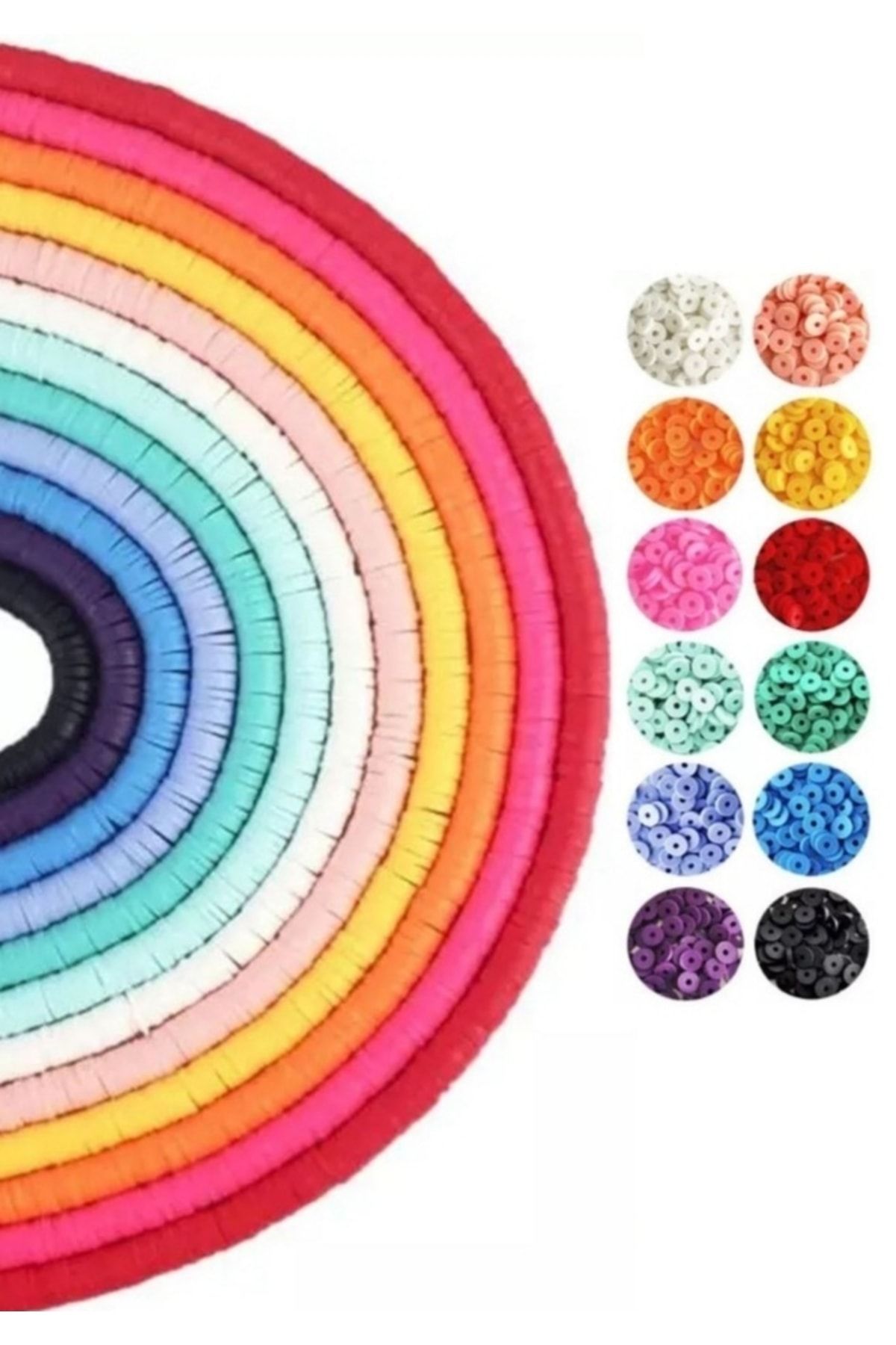 12 Renk Fimo Boncuk Seti Takı Yapma Bileklik Kolye Boncuğu