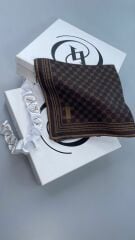 Vakko Twil İpek Eşarp Kahverengi