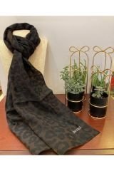 İNVEE LEOPAR ŞAL SİYAH-ALTIN
