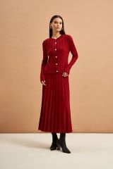 Nuss Bordo Hırkalı Şık Takım