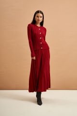 Nuss Bordo Hırkalı Şık Takım