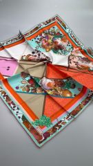 VAKKO DESENLİ TWİL İPEK EŞARP